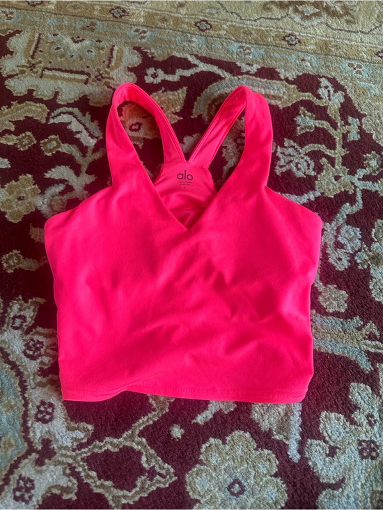ALO Yoga Tops - ALO Yoga Neon Pink V-Neck Sports Bra